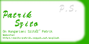 patrik szito business card